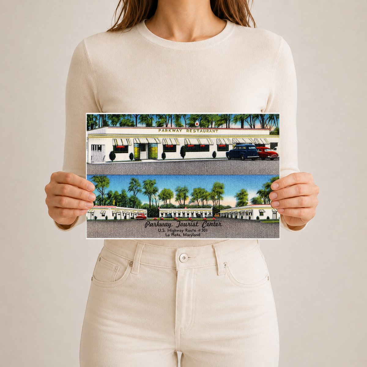 Parkway Tourist Center, U. S. Highway Route  #301, La Plata, Maryland — Vintage Maryland Postcard