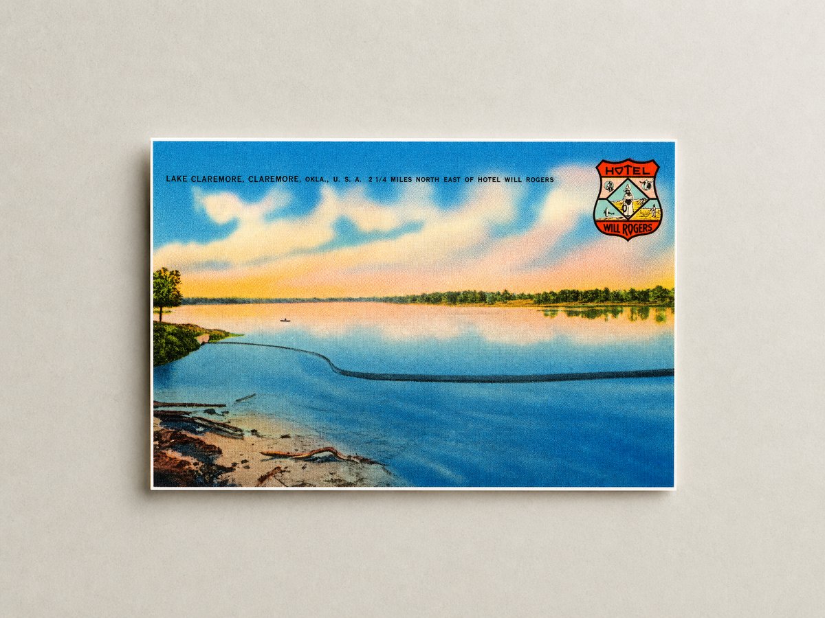 Claremore, Lake, OK: Lake Claremore, Claremore, Okla., U.S.A., 2 1/4 miles north of Hotel Will Rogers
