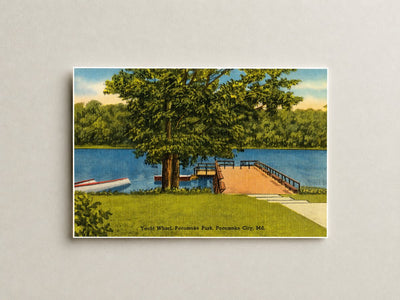 Yacht Wharf, Pocomoke Park, Pocomoke City, MD — Vintage Maryland Postcard