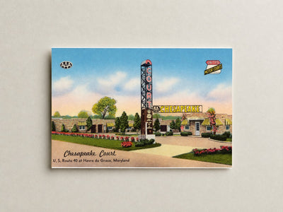 Chesapeake Court, U. S. Route 40 at Havre de Grace, Maryland — Vintage Maryland Postcard