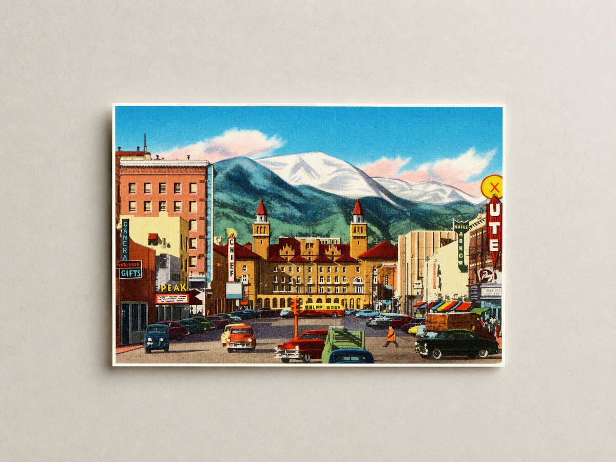 Colorado Springs, CO: Pikes Peak, alt. 14,100 ft. from Pikes Peak Avenue