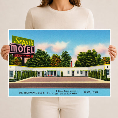 Price, UT: Seppi's Motel, U.S. highways 6 - 50 & 10... 3 blocks from center of town on East main... Price