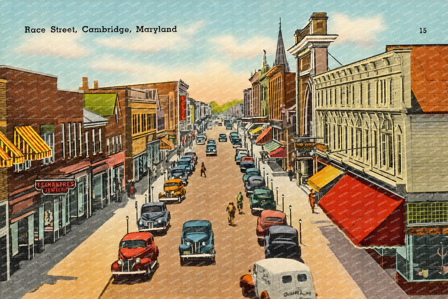 Race Street, Cambridge, Maryland — Vintage Maryland Postcard