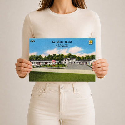 La Plata Motel, U. S. Route #301, La Plata, Maryland — Vintage Maryland Postcard