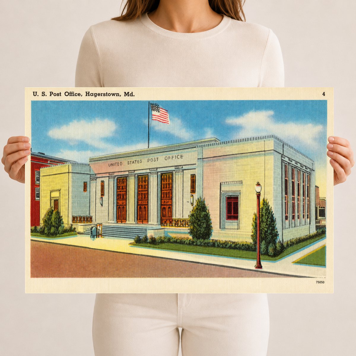 U. S. Post Office, Hagerstown, MD — Vintage Maryland Postcard