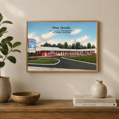 Motel Christlen, U. S. Route 40 -- 8733 Pulaski Hgwy., Baltimore, Maryland — Vintage Maryland Postcard