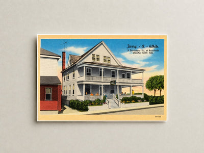 Tarry-a-While, 8 Dorchester St., at Boardwalk, Ocean City, MD — Vintage Maryland Postcard