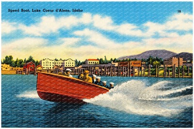 Coeur d'Alene Lake, ID: Speed boat, Lake Coeur d'Alene