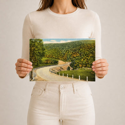 Road heading toward mountains — Vintage Maryland Postcard