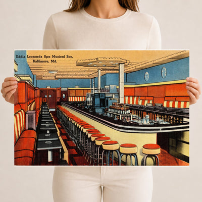 Eddie Leonards Spa Musical Bar, Baltimore, MD — Vintage Maryland Postcard