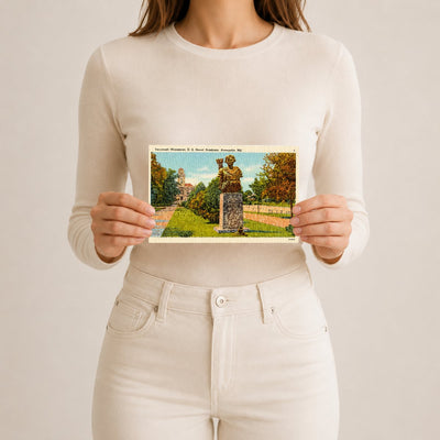 Tecumseh Monument, U. S. Naval Academy, Annapolis, MD — Vintage Maryland Postcard