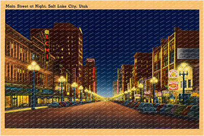 Salt Lake City, UT: Main Street at night, Slat Lake City