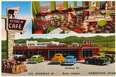 Panguitch, UT: Flying M Café, U.S. Highway 89... Gateway to Bryce Canyon... Panguitch