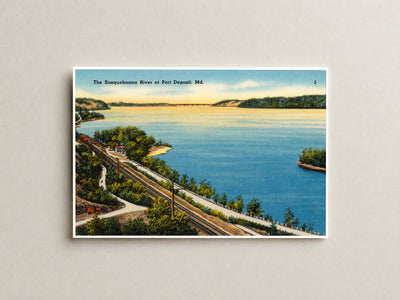 The Susquehanna River at Port Deposit, MD — Vintage Maryland Postcard