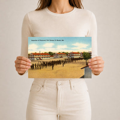 Inspection of personnel, Fort George G. Meade, MD — Vintage Maryland Postcard