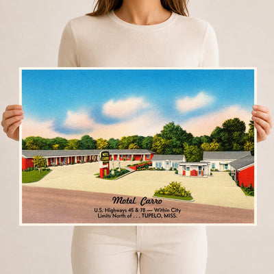 Tupelo, MS: Motel Carro, U.S. Highways 45 & 78 -- Within city limits north of... Tupelo