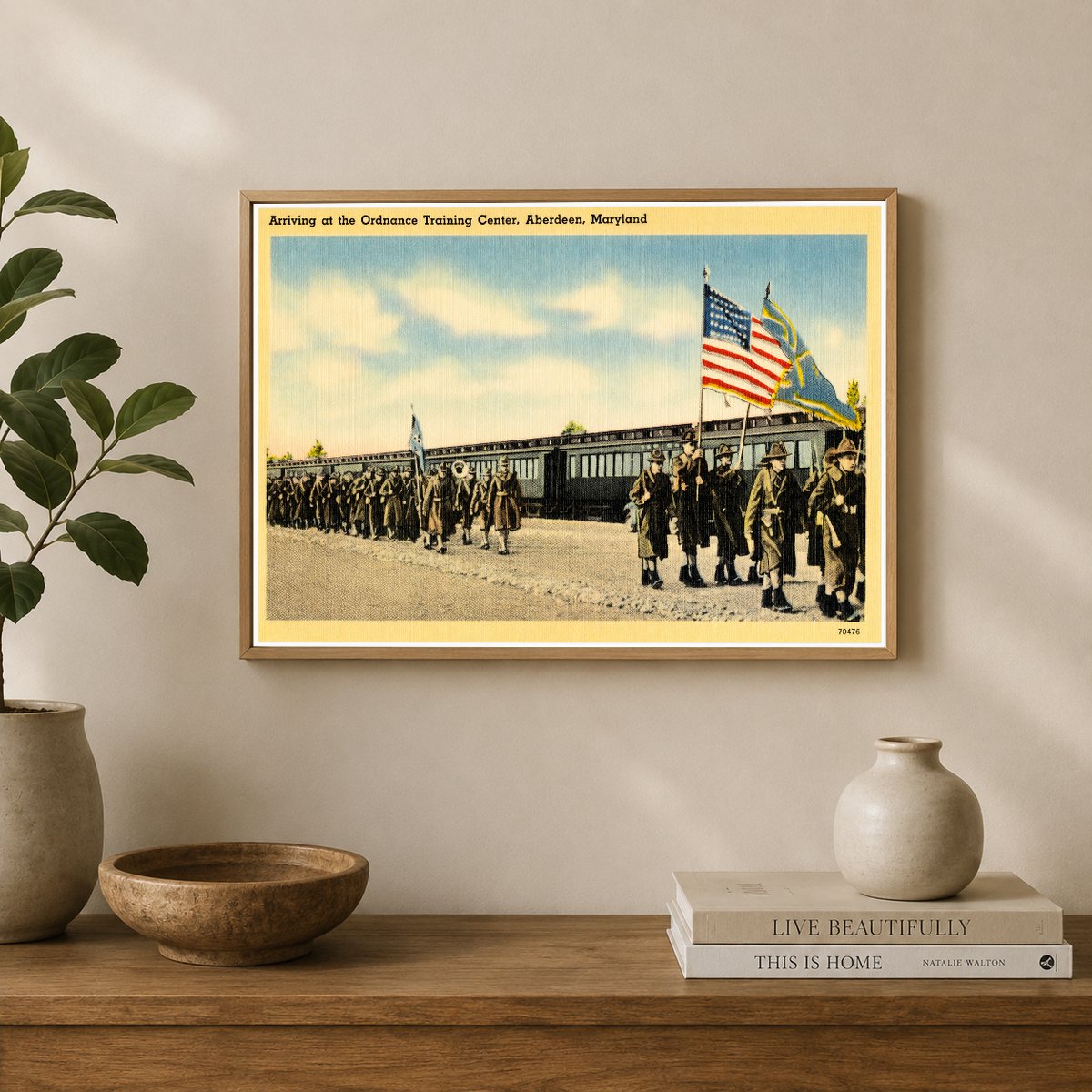 Arriving at the Ordnance Training Center, Aberdeen, Maryland — Vintage Maryland Postcard