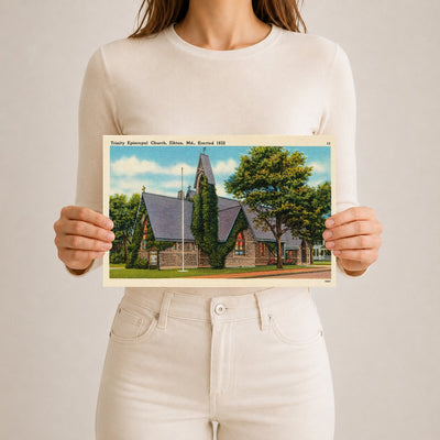 Trinity Episcopal Church, Elkton, MD, Erected 1832 — Vintage Maryland Postcard
