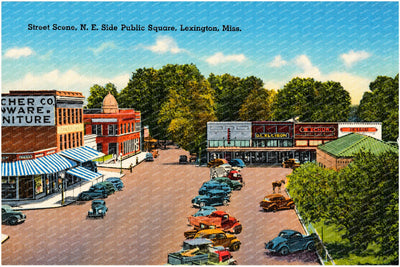 Lexington, MS: Street scene, N. E. Side public square