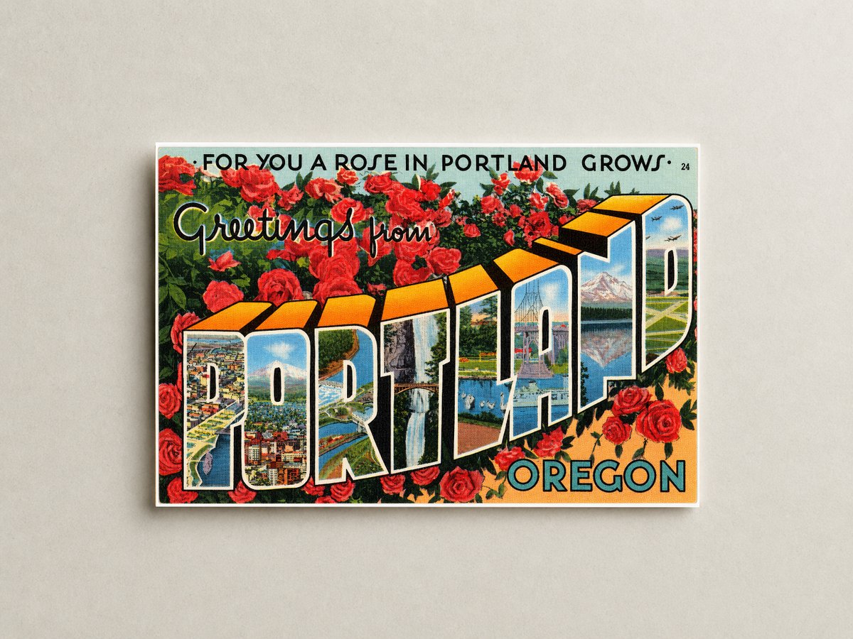 Portland, OR: For you a rose in Portland grows. Greetings from Portland