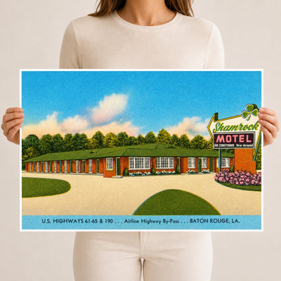 Baton Rouge, LA: Shamrock Motel, U. S. Highways 61-65 & 190... Airline Highway By-Pass... Baton Rouge