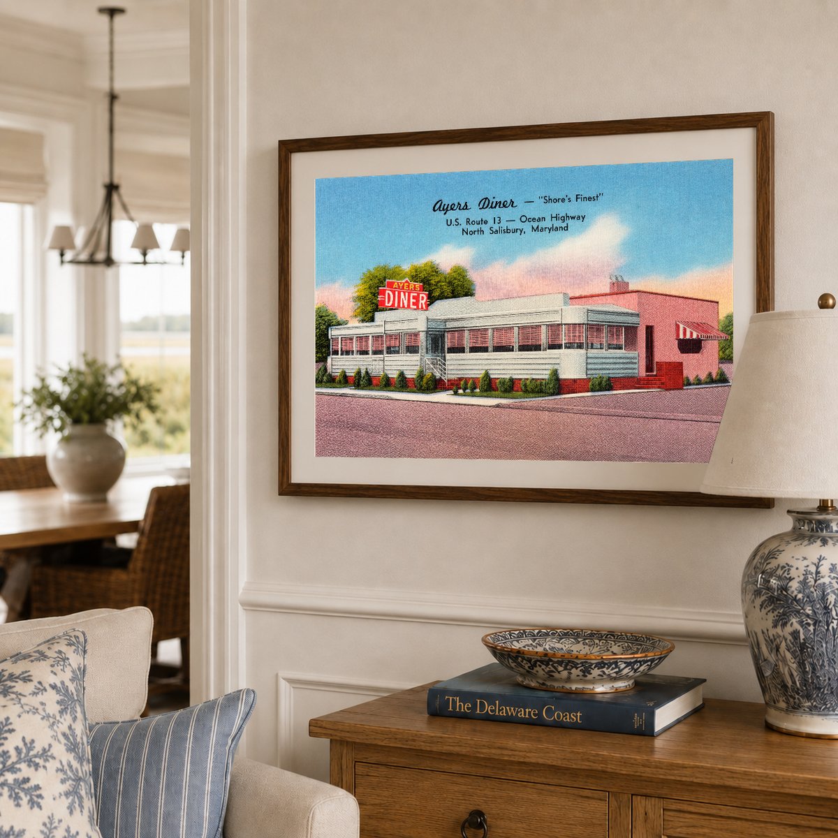 Ayers Diner -- "Shore's Finest", U. S. Route 13 -- Ocean Highway, North Salisbury, Maryland — Vintage Maryland Postcard