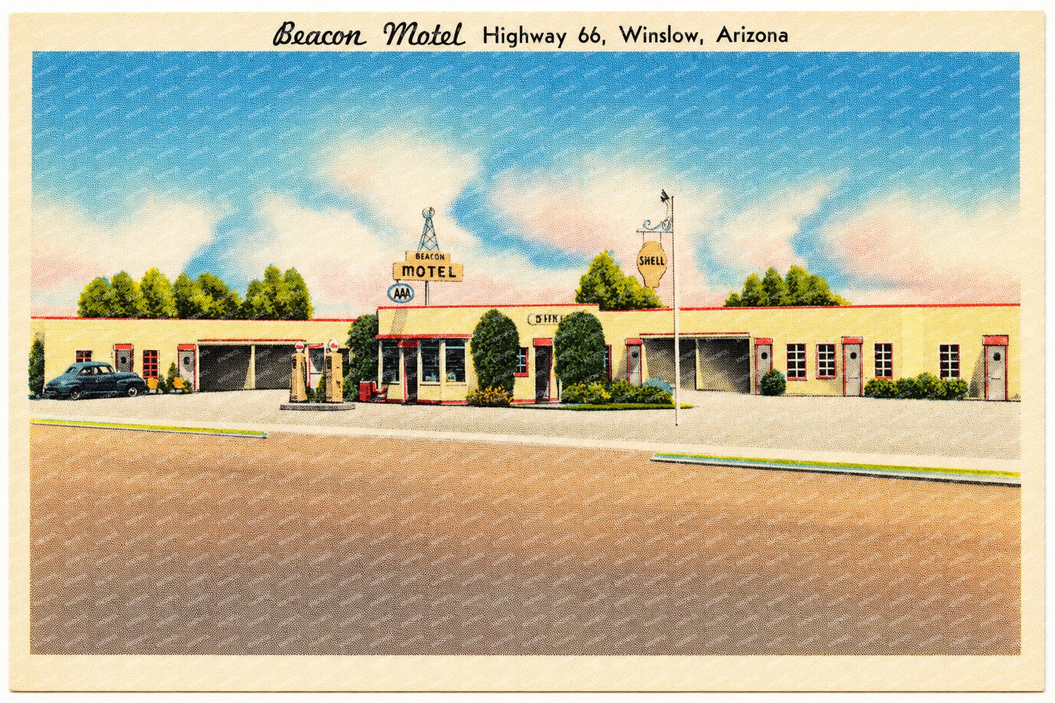 Winslow, AZ: Beacon Motel, highway 66