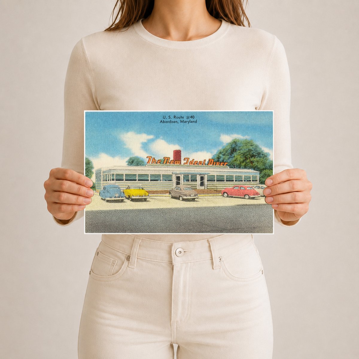 The New Ideal Diner, U. S. Route #40, Aberdeen, Maryland — Vintage Maryland Postcard