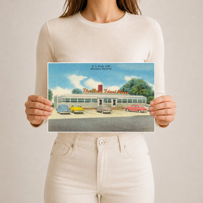 The New Ideal Diner, U. S. Route #40, Aberdeen, Maryland — Vintage Maryland Postcard