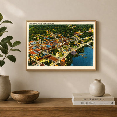 Lake Charles, LA: (9611) Aerial View of Lake Charles