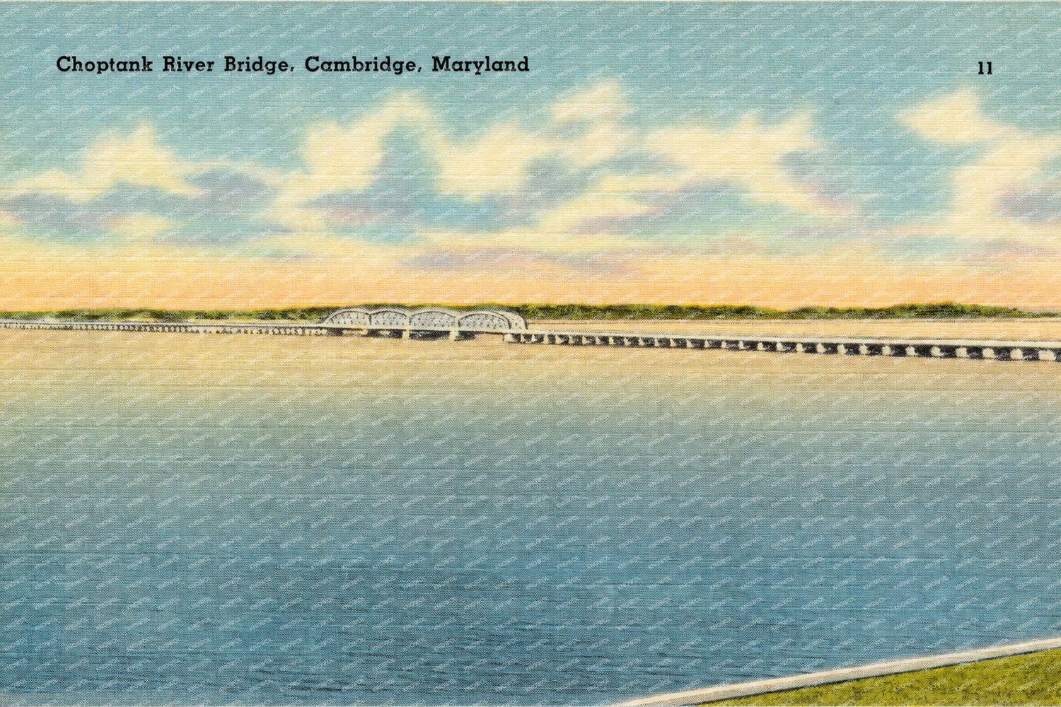 Choptank River Bridge, Cambridge, Maryland — Vintage Maryland Postcard