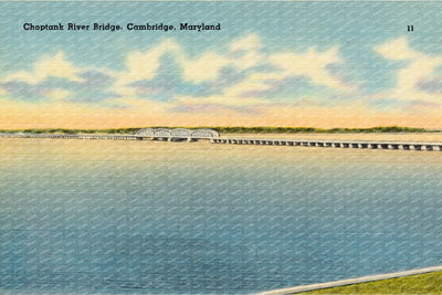 Choptank River Bridge, Cambridge, Maryland — Vintage Maryland Postcard