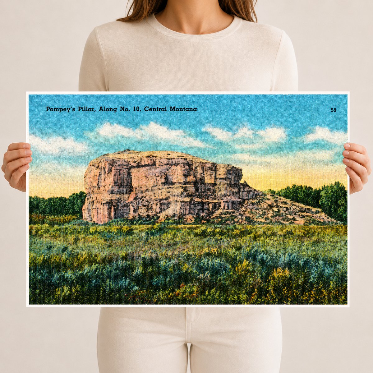 Pompeys Pillar, MT: Pompey's Pillar, along No. 10, Central Montana