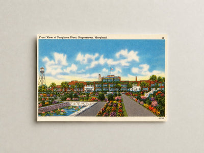Front view of Pangborn Plant, Hagerstown, Maryland — Vintage Maryland Postcard