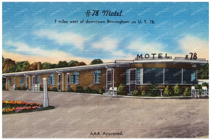 #78 Motel Postcard 1930 - 1945 Vintage Roadside Scene - Available at KNOWOL