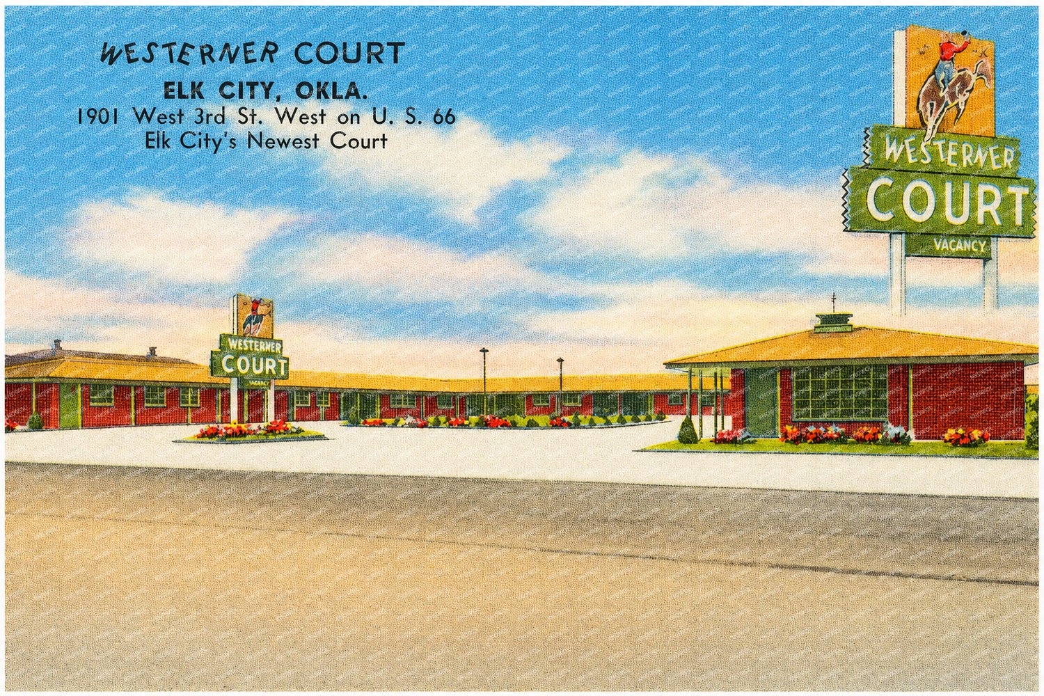 Elk City, OK: Westerner Court, Elk City, Okla., 1901 West 3rd St. West on U.S. 66, Elk City's newest court