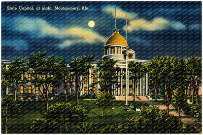 Montgomery, AL: State Capitol at night
