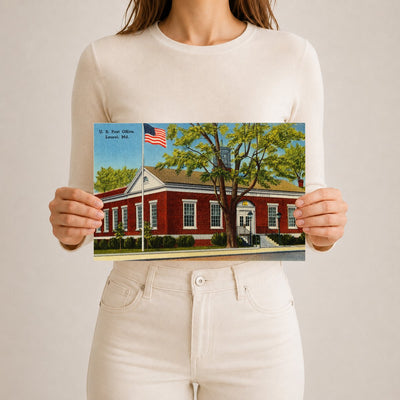 U. S. Post Office, Laurel, MD — Vintage Maryland Postcard