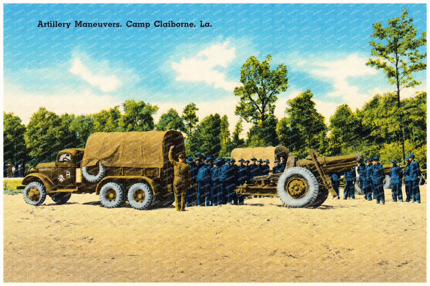 Forest Hill, LA: Artillery maneuvers, Camp Claiborne