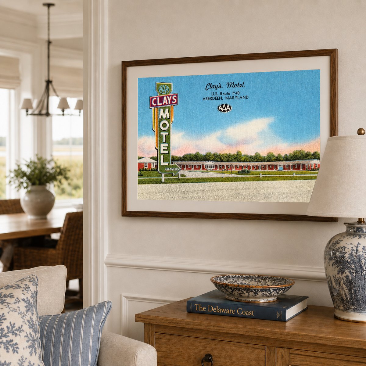 Clay's Motel, U. S. Route #40, Aberdeen, Maryland — Vintage Maryland Postcard