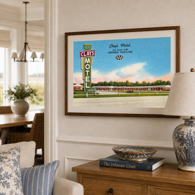 Clay's Motel, U. S. Route #40, Aberdeen, Maryland — Vintage Maryland Postcard