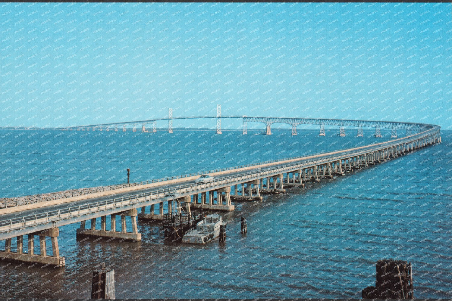 Chesapeake Bay Bridge — Vintage Maryland Postcard