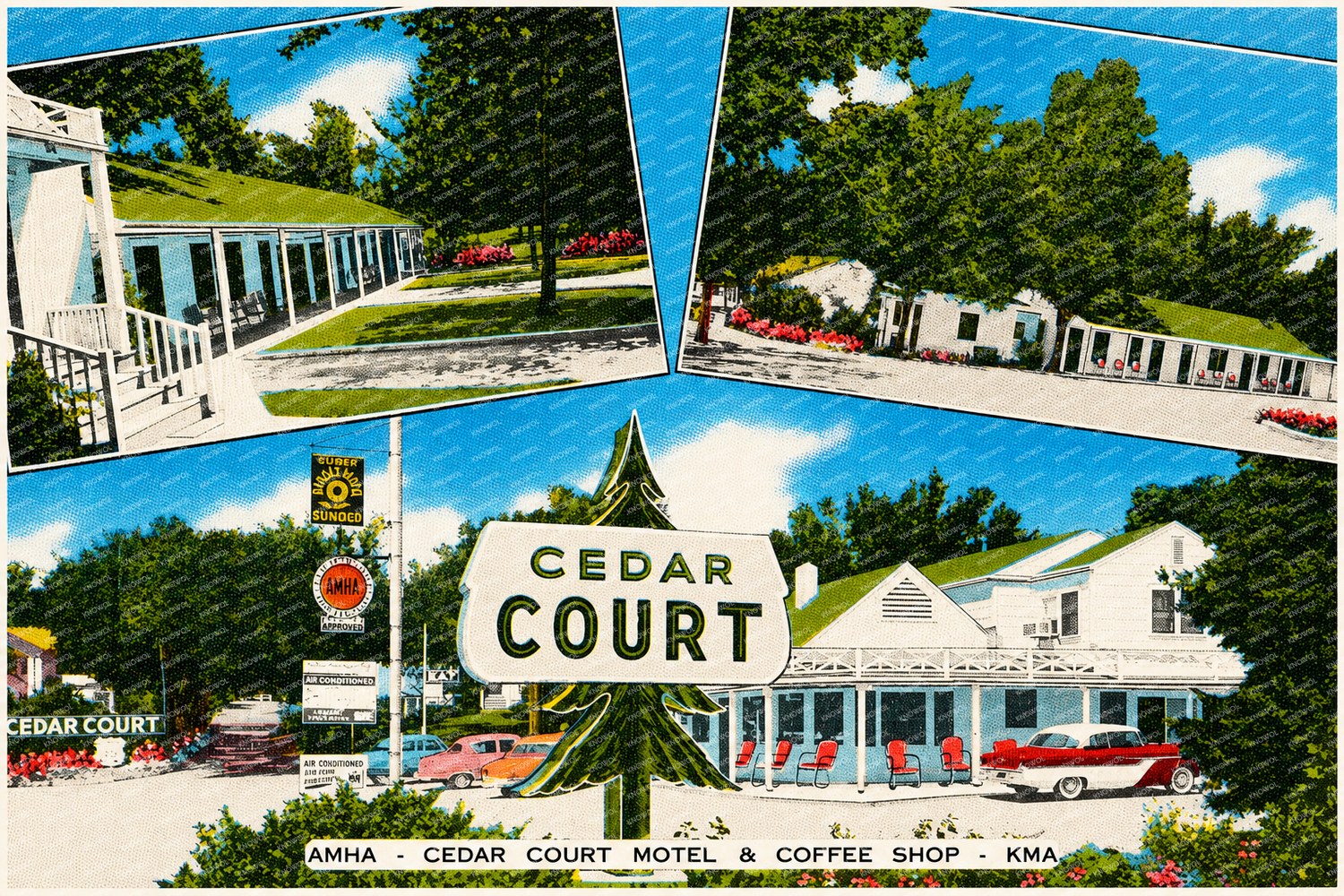Clay Center, KS: Cedar Court Motel & Coffee Shop, On Route U. S. 24 & Hiway 15