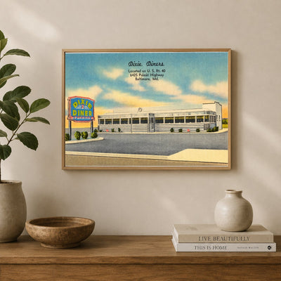 Dixie Diners, located on U. S. Rt. 40, 6425 Pulaski Highway, Baltimore, MD — Vintage Maryland Postcard