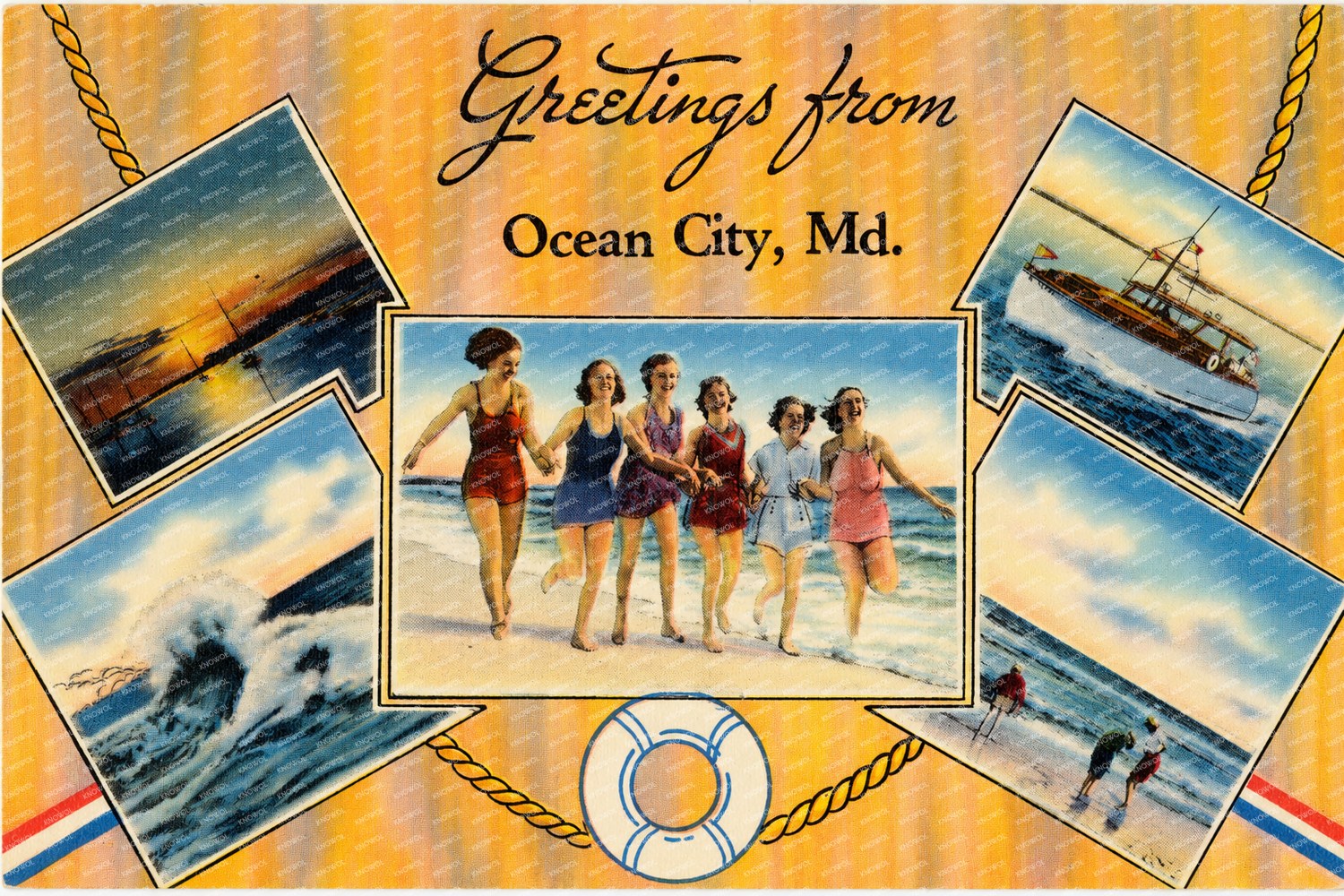 Greetings from Ocean City, MD — Vintage Maryland Postcard