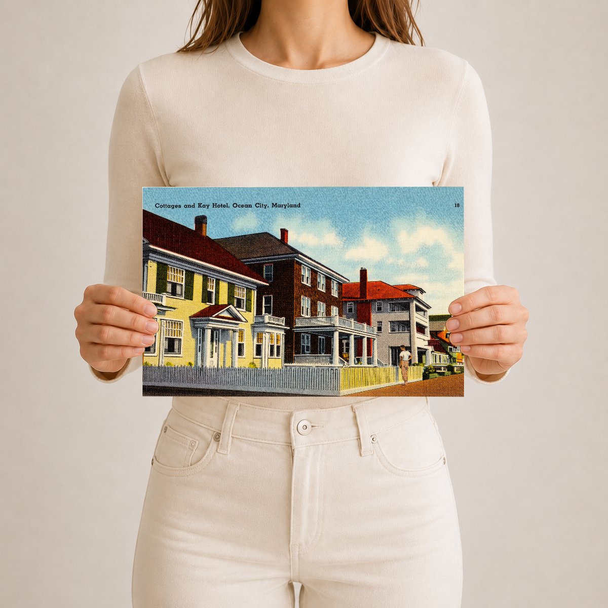 Cottages and Kay Hotel, Ocean City, Maryland — Vintage Maryland Postcard