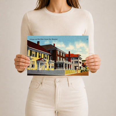 Cottages and Kay Hotel, Ocean City, Maryland — Vintage Maryland Postcard