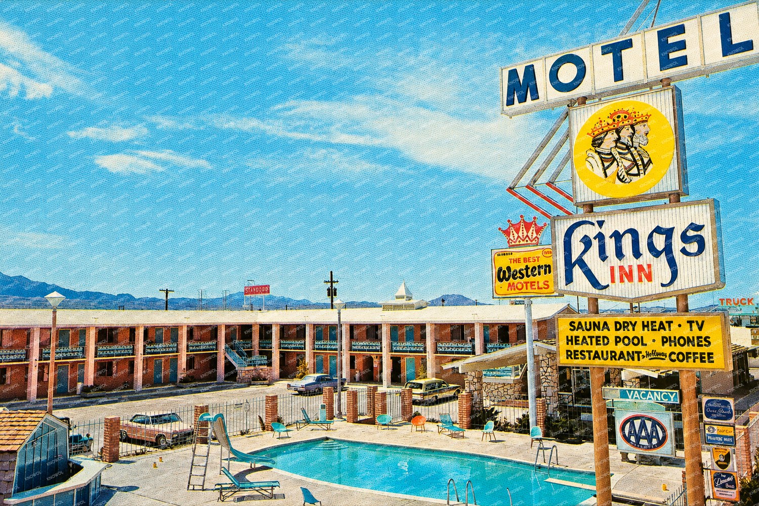 Kingman, AZ: King's Inn Motel, restaurant and lounge, on East Highway 66, Kingman, Arizona 86401