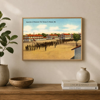 Inspection of personnel, Fort George G. Meade, MD — Vintage Maryland Postcard