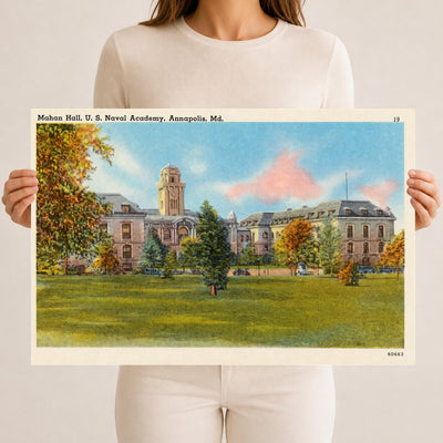 Mahan Hall, U. S. Naval Academy, Annapolis, MD — Vintage Maryland Postcard